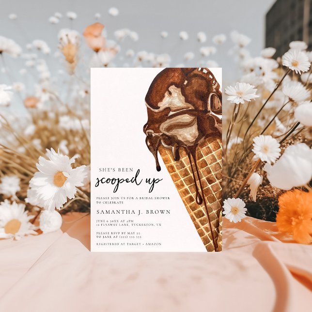 She’s Scooped Up Bridal Shower Invitation (Creator Uploaded)