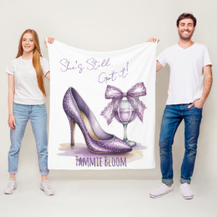 She’s Still Got It Purple High Heel Birthday Fleece Blanket