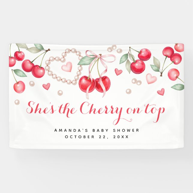 She’s the Cherry on Top Baby Shower Banner (Horizontal)