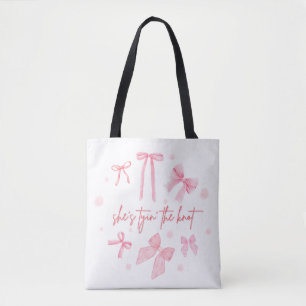 She’s Tying the Knot Bachelorette Design Cute Tote Bag
