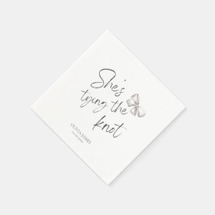 She’s tying the knot bridal shower napkin