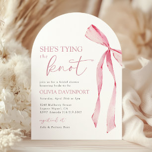 She’s Tying the Knot Coquette Bow Bridal Shower Invitation