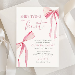 She’s Tying the Knot Coquette Bow Bridal Shower Invitation