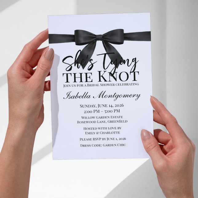 She’s Tying the Knot Theme Black Bow Invitation (She’s Tying the Knot Theme Black Bow Invitation
)