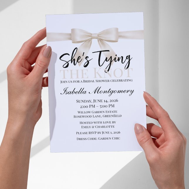 She’s Tying the Knot Theme Ivory Bow Invitation (She’s Tying the Knot Theme Ivory Bow Invitation
)