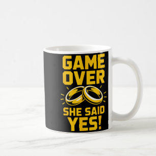 She Said Fiancée Wife Husband Engaged Engagement Coffee Mug