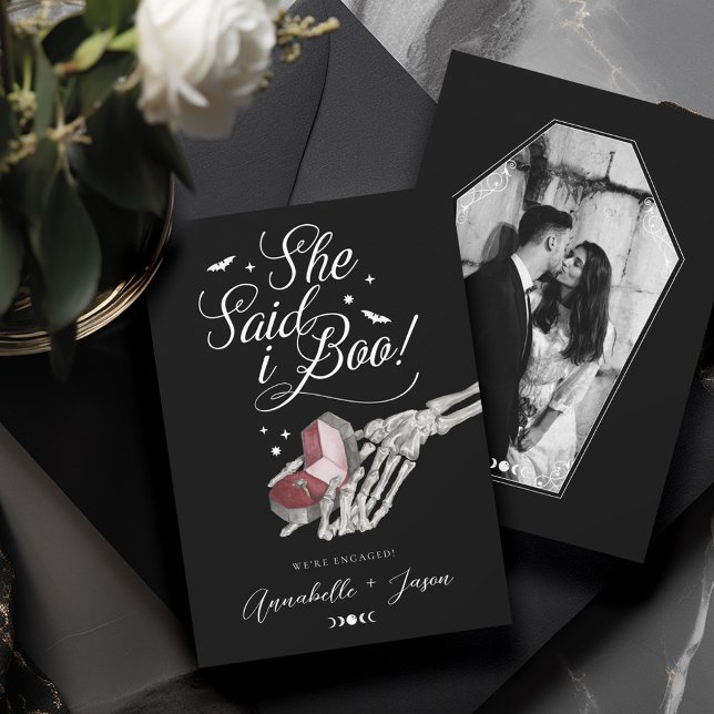 She Said I Boo Skeleton Hand Ring Box Engagement Announcement (She Said I Boo Skeleton Hand Ring Box Engagement Announcement)