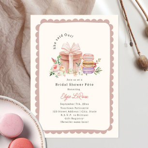 She Said Oui French Macaron Bridal Shower Scallop Invitation