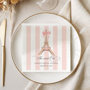 She said Oui Paris Bow Eiffel Tower BRIDAL SHOWER Napkin