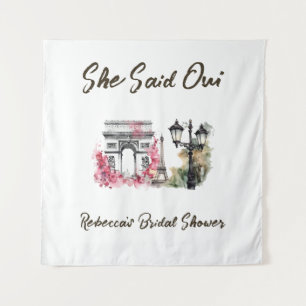 She Said Oui Paris Bridal Shower Parisian Brunch Tapestry