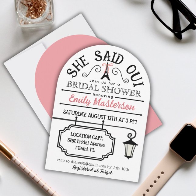 She said Oui, Parisian Bridal Shower Invitation (She said Oui - Emily in Paris themed Bridal Shower Invitation)
