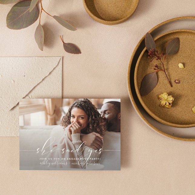 She Said Yes 3 Photo QR Code Engagement Invitation (Engaged & Excited! Join Us for the Party 🥂💍 [Personalize Here])