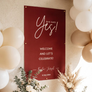 She said Yes banner Engagement welcome Poster