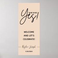 She said Yes banner Engagement welcome  Poster