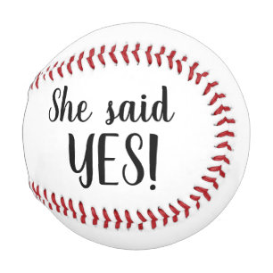 She said yes! Baseball for the Groom