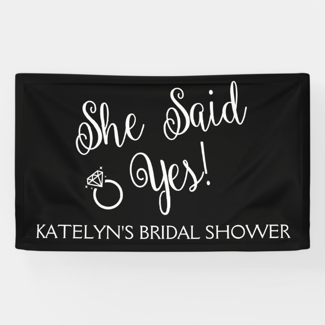 She Said Yes, Bridal Shower Banner (Horizontal)