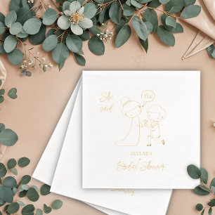 She Said Yes Bridal Shower Foil Napkins