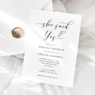 She Said Yes Bridal Shower Invitation