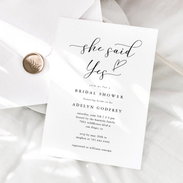 She Said Yes Bridal Shower Invitation (Creator Uploaded)