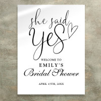 She Said Yes Bridal Shower Welcome Sign