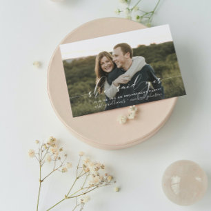 She Said Yes Calligraphy 2 Photo Engagement Party Invitation