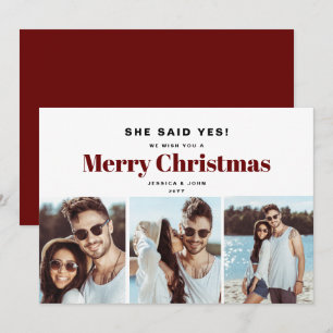 She said yes Christmas Engagement Announcement