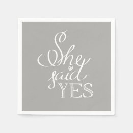 She Said YES Cocktail Napkins