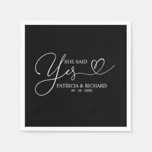 She Said Yes Cute Engagement Party Napkins