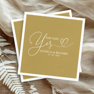 She Said Yes Cute Engagement Party Napkins
