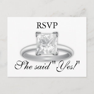 She said Yes! Diamond Ring RSVP Cards