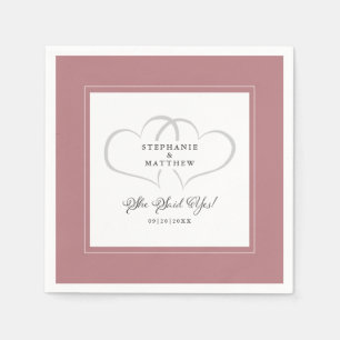She Said Yes Elegant Wedding Engagement Dusty Rose Napkin