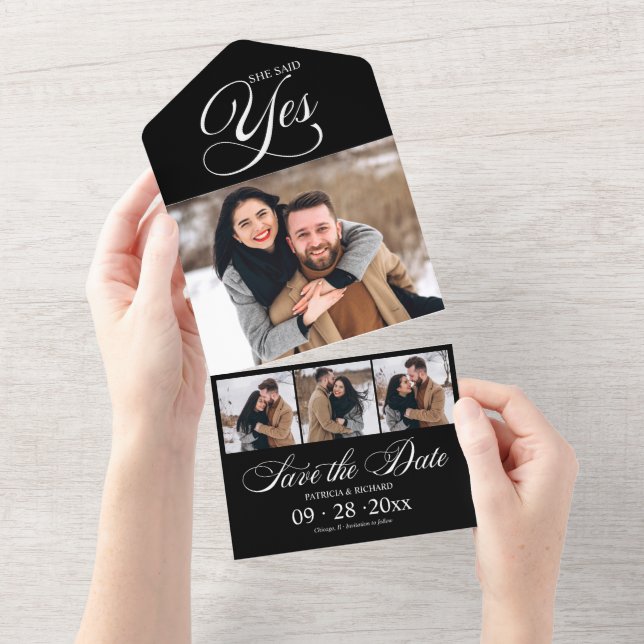 She Said Yes Engagement Announcement Save The Date (Tearaway)