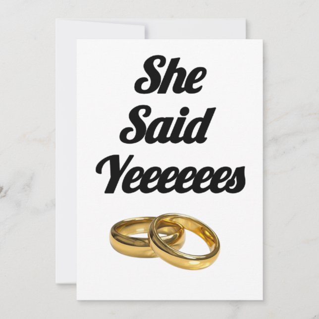 She Said Yes Engagement Invitation – Heart Theme  (Front)