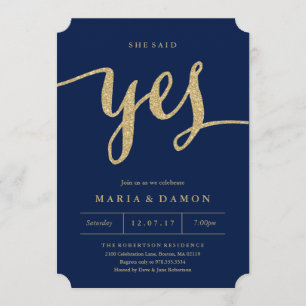 She Said Yes Engagement Party Invitation