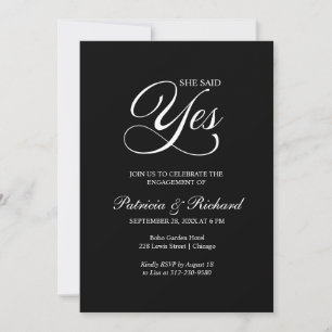 She Said Yes Engagement Party Invitation