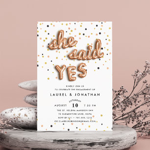 She Said Yes   Engagement Party Invitation