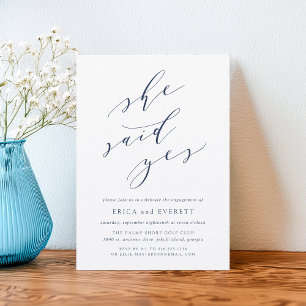 She Said Yes Engagement Party Invitation