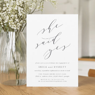 She Said Yes   Engagement Party Invitation