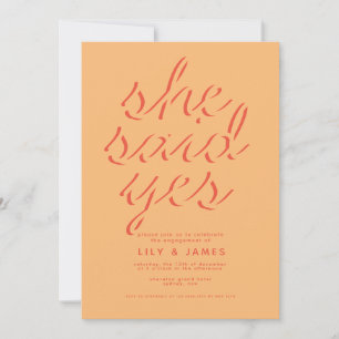 She Said Yes Engagement Party Invitation