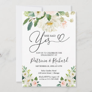 She Said Yes Engagement Party Invitation Floral