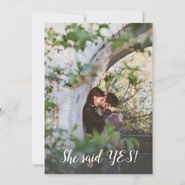 She Said Yes ENGAGEMENT PARTY Invites | Add PHOTO (Back)