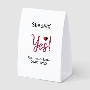 She said yes engagement party name date simple min