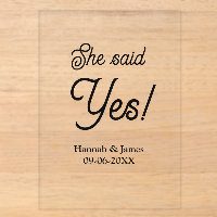 She said yes engagement party name date simple min