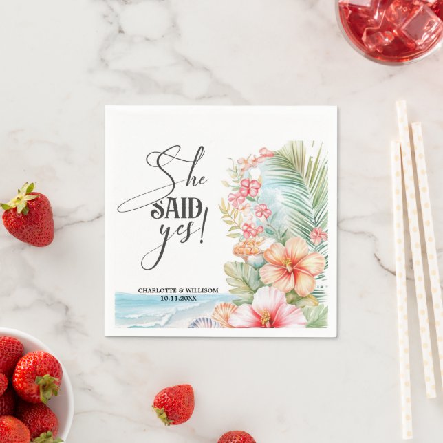 She Said Yes Engagement Party Napkin (Insitu)
