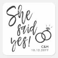 She Said Yes! | Engagement Party Script Lettering