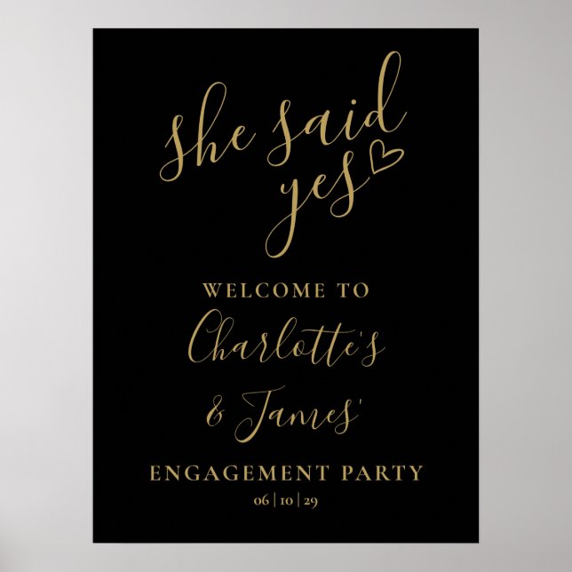 She Said Yes Engagement Party Welcome Sign (Front)