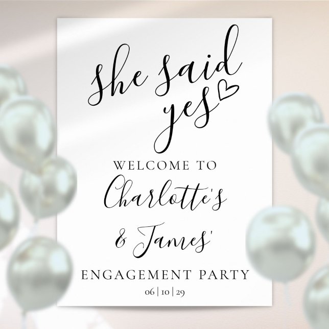 She Said Yes Engagement Party Welcome Sign (She Said Yes Engagement Party Welcome Sign)