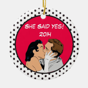 She Said Yes Engagement Personalised Ornament