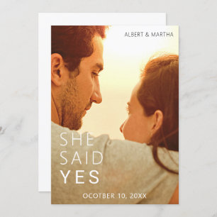 She said yes Engagement photo  Invitation