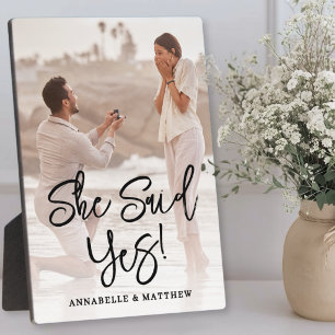 She Said Yes Engagement Photo Plaque